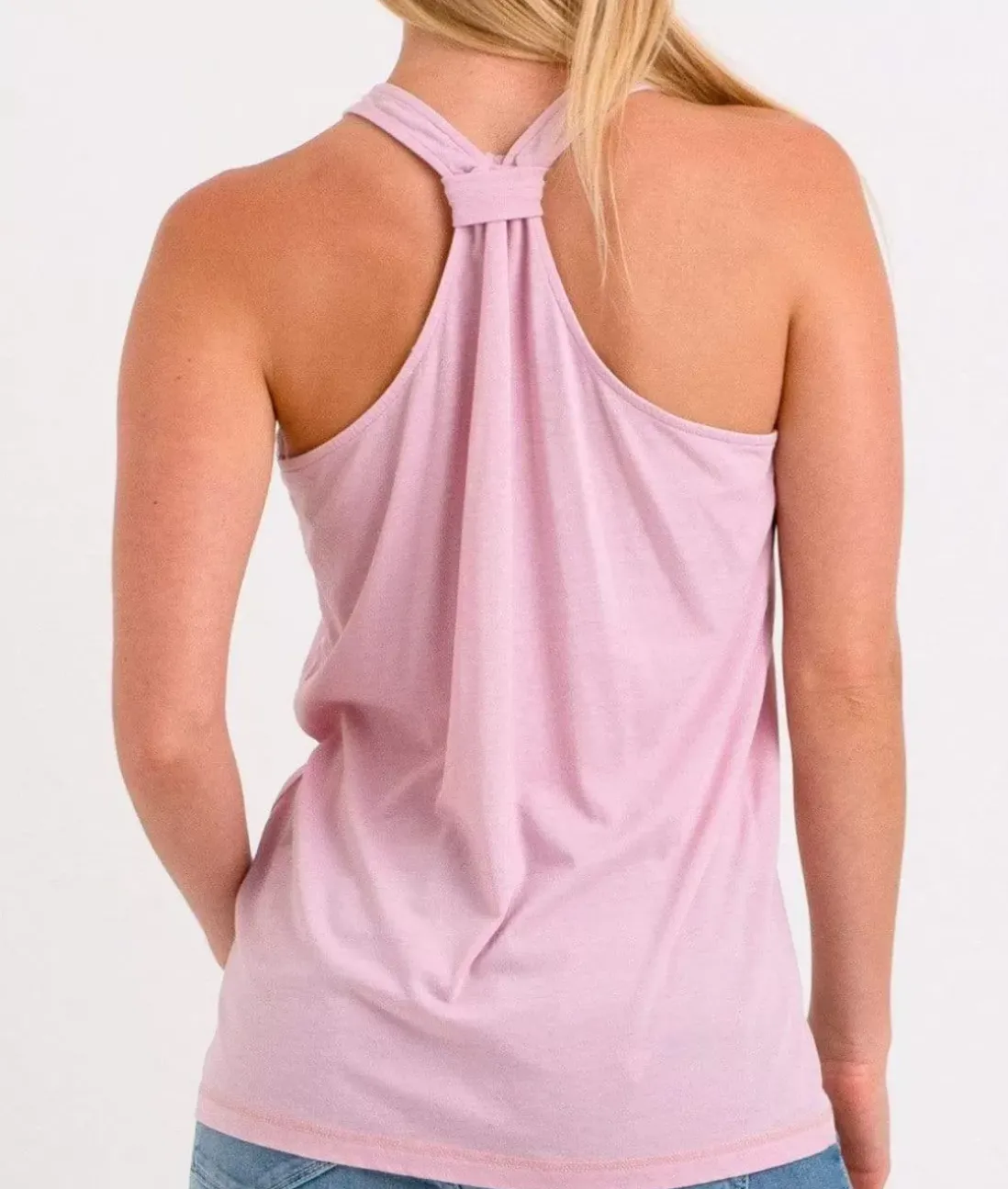 Women Nayked Apparel T-Shirts>Ladies Ridiculously Soft Knotted Racerback Tank