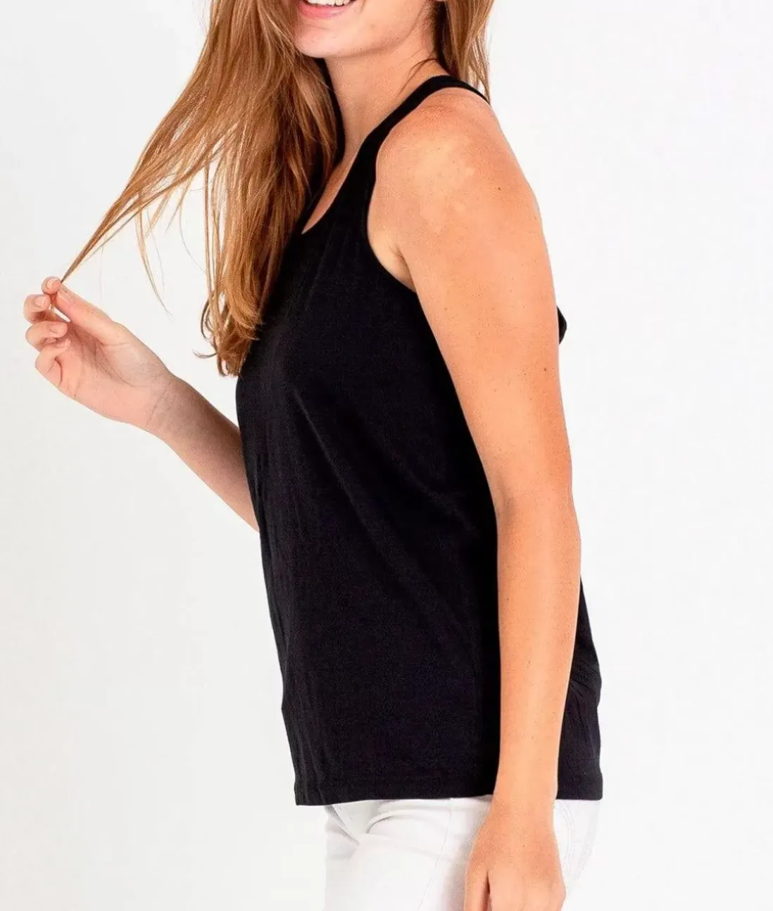 Women Nayked Apparel T-Shirts>Ladies Ridiculously Soft Knotted Racerback Tank