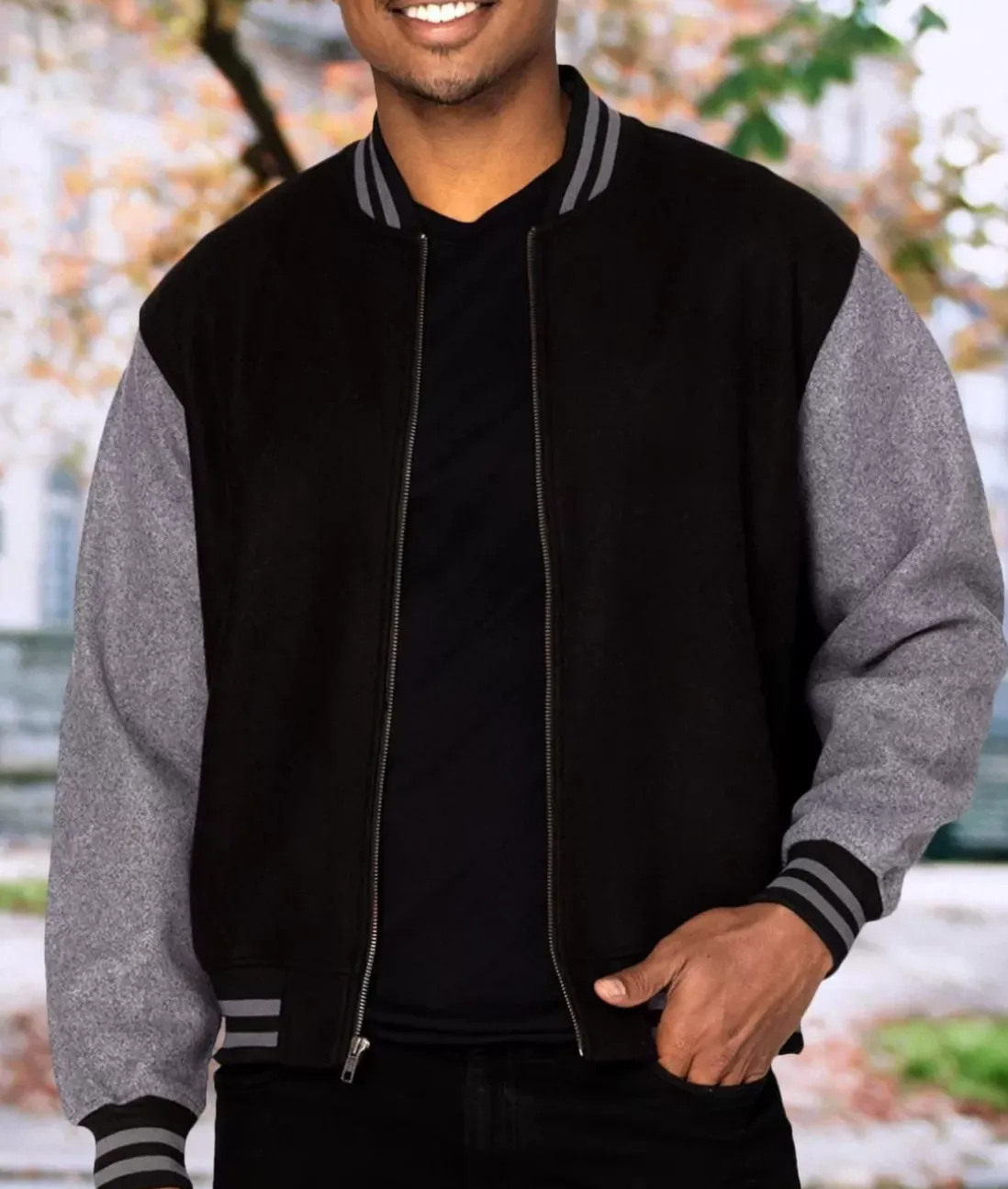 Men Nayked Apparel Shirts>Legendary Wool Bomber Jacket