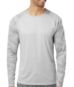 Men Nayked Apparel T-Shirts>Men'S Cayman Performance Upf Camo Colorblock Long Sleeve T-Shirt
