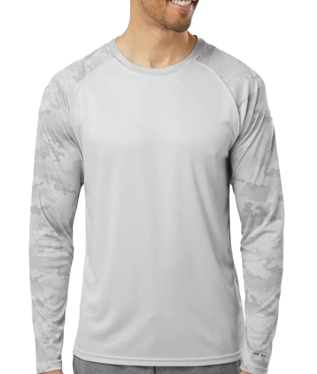 Men Nayked Apparel T-Shirts>Men'S Cayman Performance Upf Camo Colorblock Long Sleeve T-Shirt
