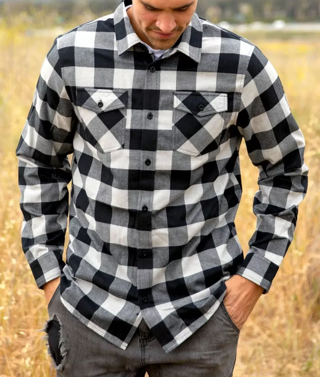 Men Nayked Apparel Shirts>Men'S Classic Flannel Shirt