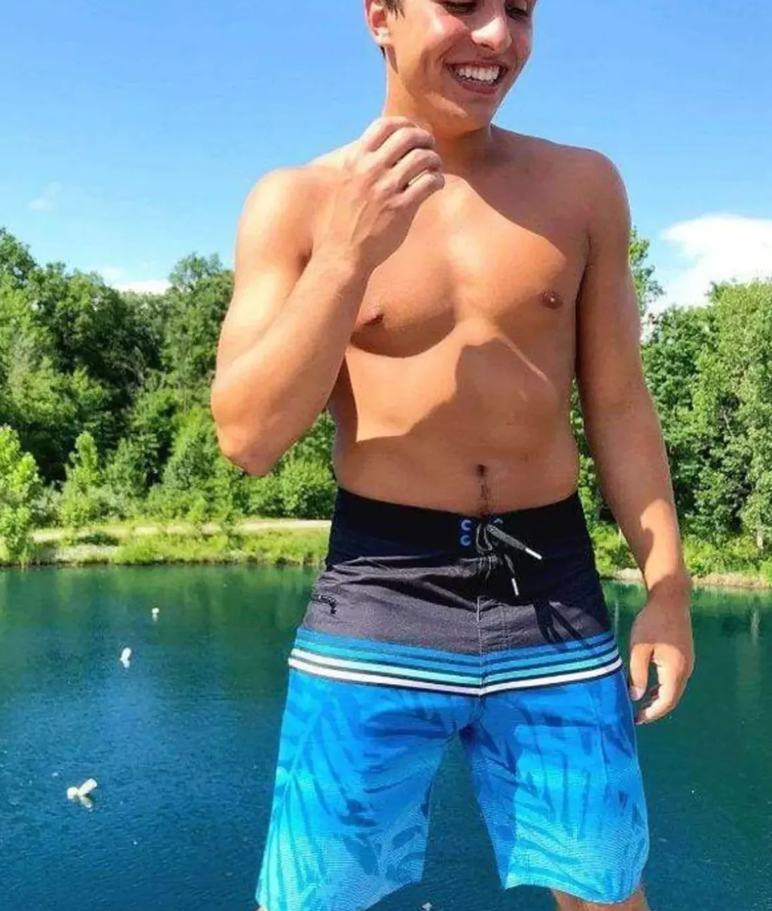Men Nayked Apparel Swim>Men'S Palm Tree Board Short/Discontinued