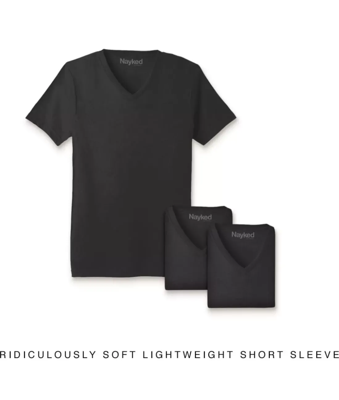 Men Nayked Apparel Shirts>Men'S 3Pk Ridiculously Soft Lightweight V-Neck T-Shirt