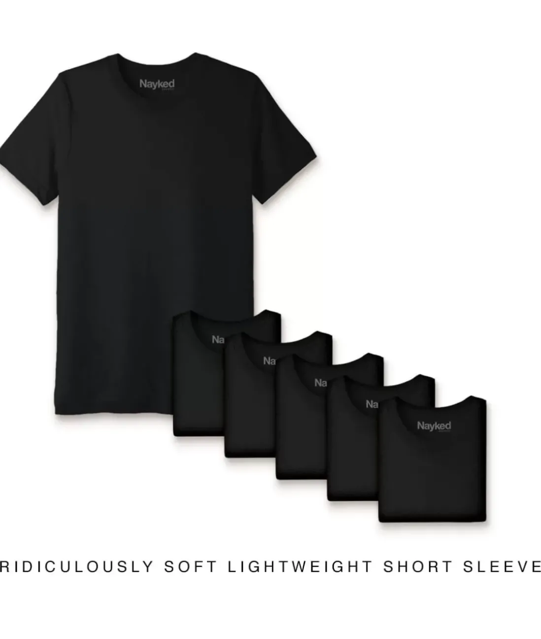 Men Nayked Apparel T-Shirt Packs>Men'S 6Pk Ridiculously Soft Lightweight Crew Neck T-Shirt