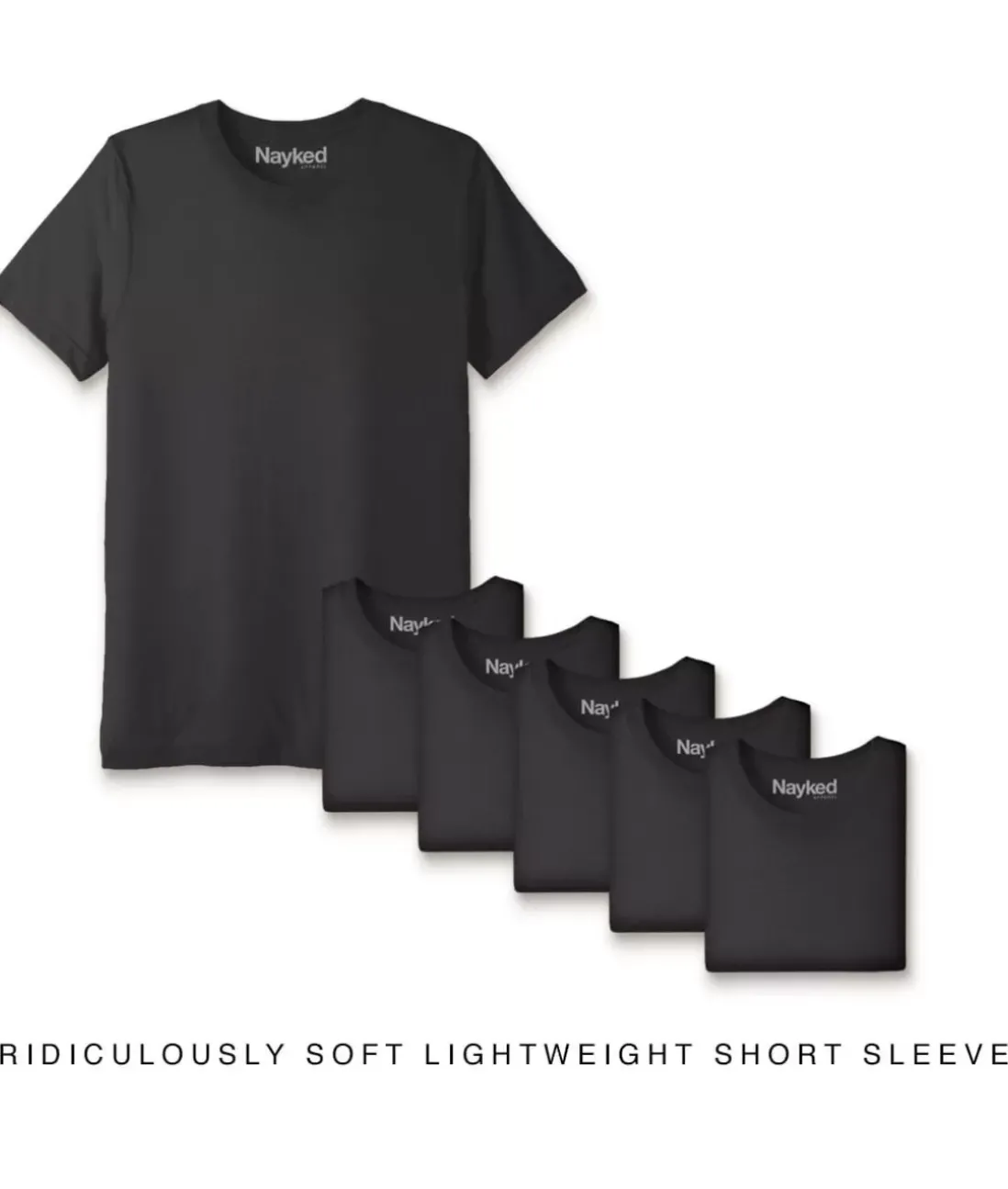 Men Nayked Apparel T-Shirt Packs>Men'S 6Pk Ridiculously Soft Lightweight Crew Neck T-Shirt