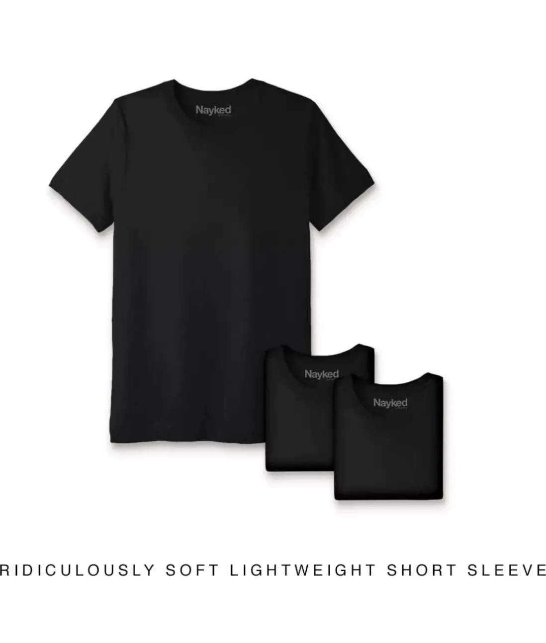Men Nayked Apparel Shirts>Men'S 3Pk Ridiculously Soft Lightweight Crew Neck T-Shirt