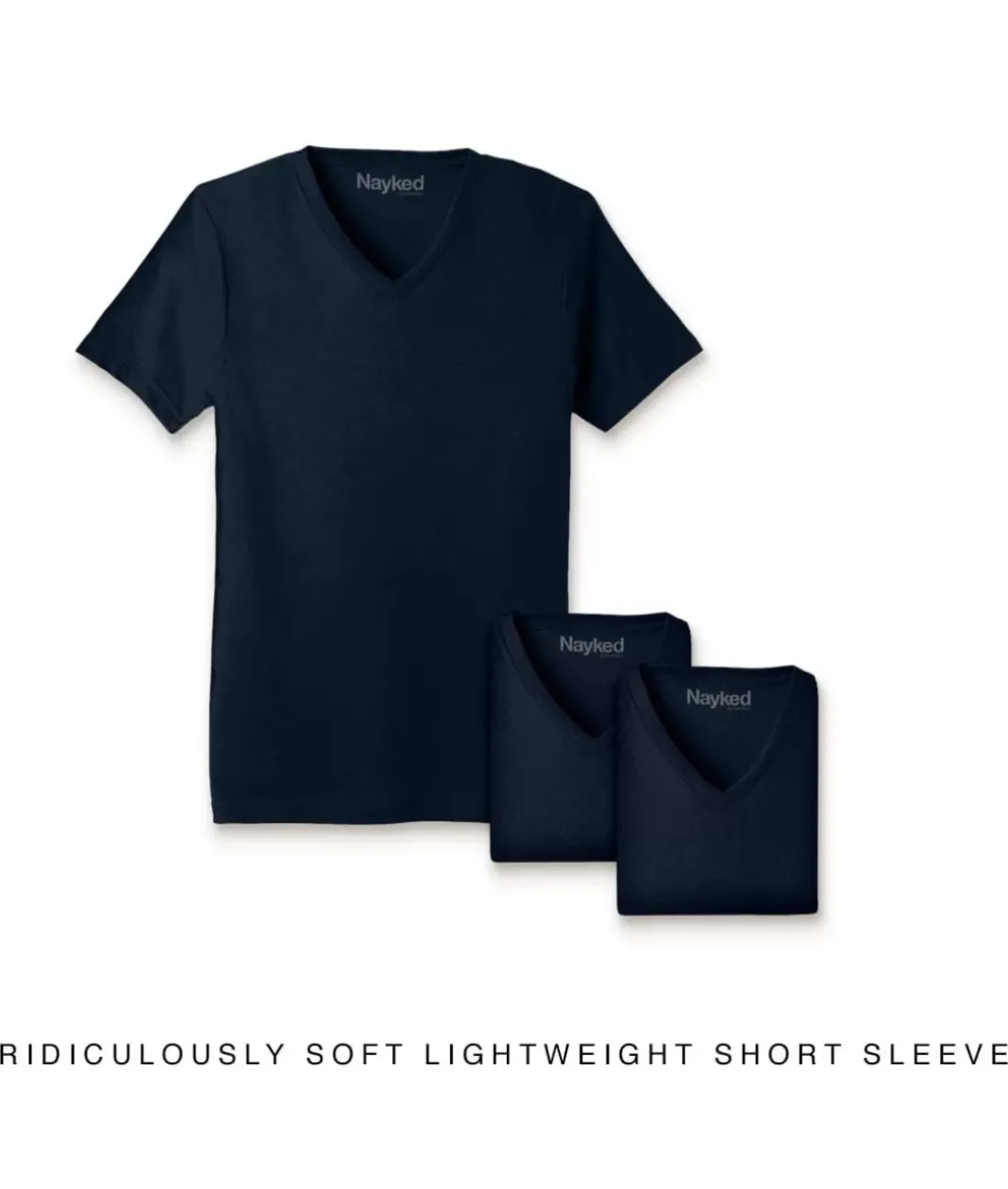 Men Nayked Apparel T-Shirts>Men'S 3Pk Ridiculously Soft Lightweight V-Neck T-Shirt
