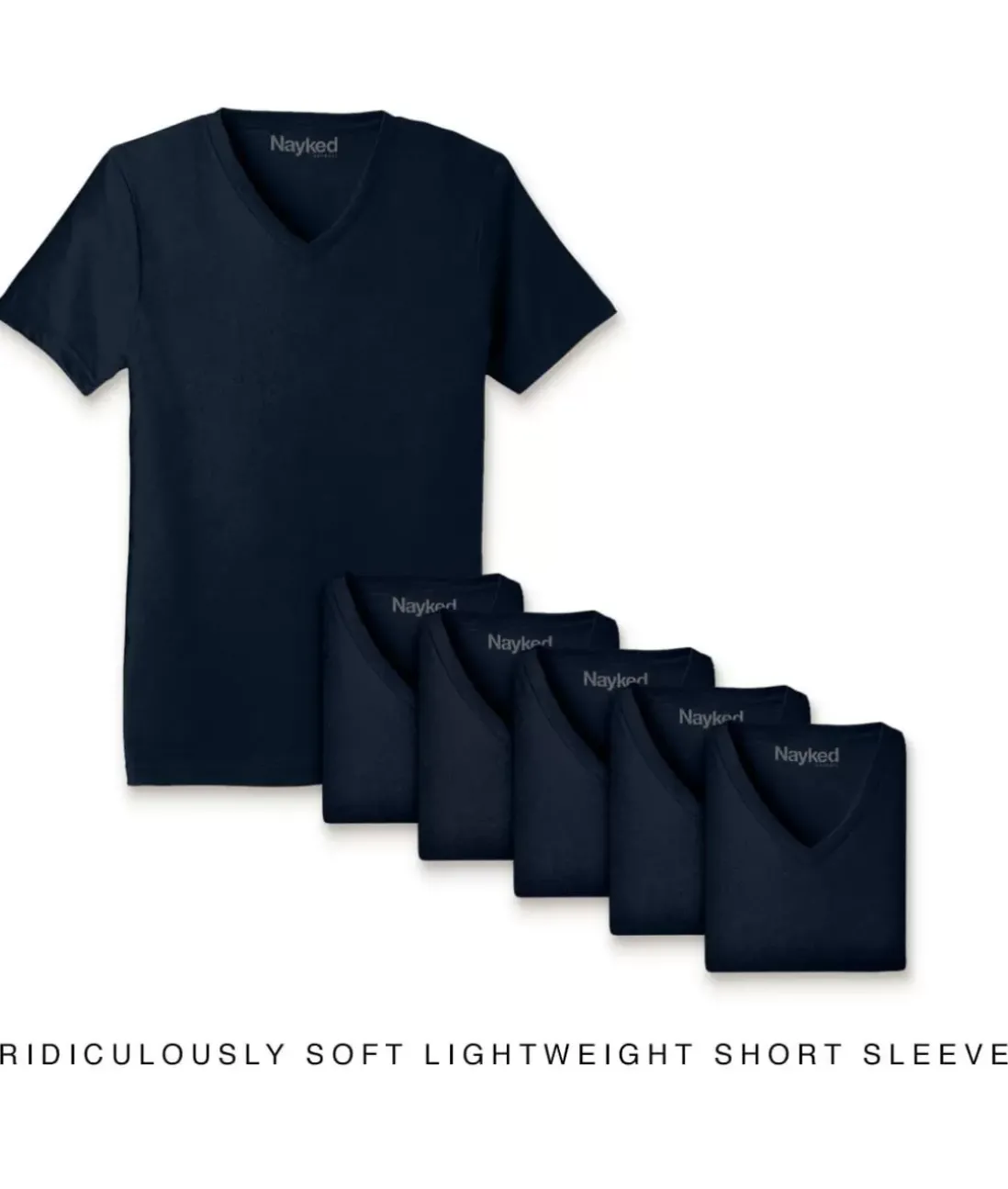 Men Nayked Apparel T-Shirt Packs>Men'S 6Pk Ridiculously Soft Lightweight V-Neck T-Shirt