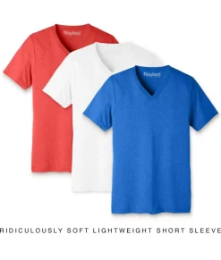Men Nayked Apparel T-Shirts>Men'S 3Pk Ridiculously Soft Lightweight V-Neck T-Shirt Favorites