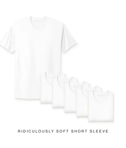 Men Nayked Apparel T-Shirts>Men'S 6Pk Ridiculously Soft Short Sleeve Crew Neck 100% Cotton T-Shirt