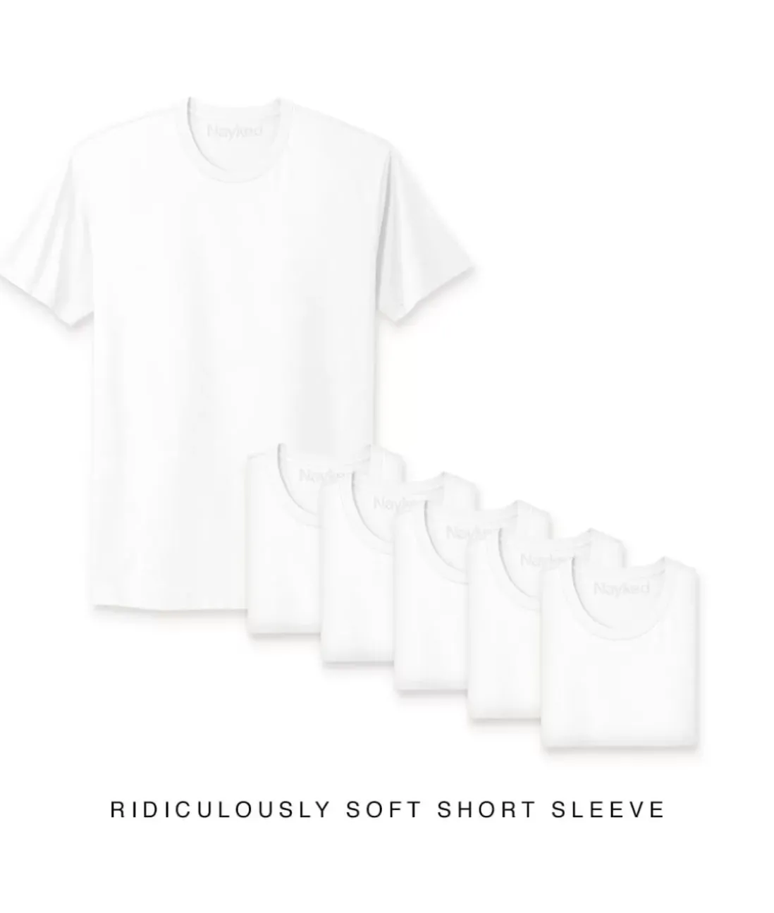 Men Nayked Apparel T-Shirts>Men'S 6Pk Ridiculously Soft Short Sleeve Crew Neck 100% Cotton T-Shirt