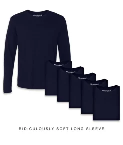 Men Nayked Apparel Shirts>Men'S 6Pk Ridiculously Soft Long Sleeve 100% Cotton T-Shirt