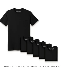 Men Nayked Apparel T-Shirt Packs>Men'S 6Pk Ridiculously Soft 100% Cotton Pocket T-Shirt