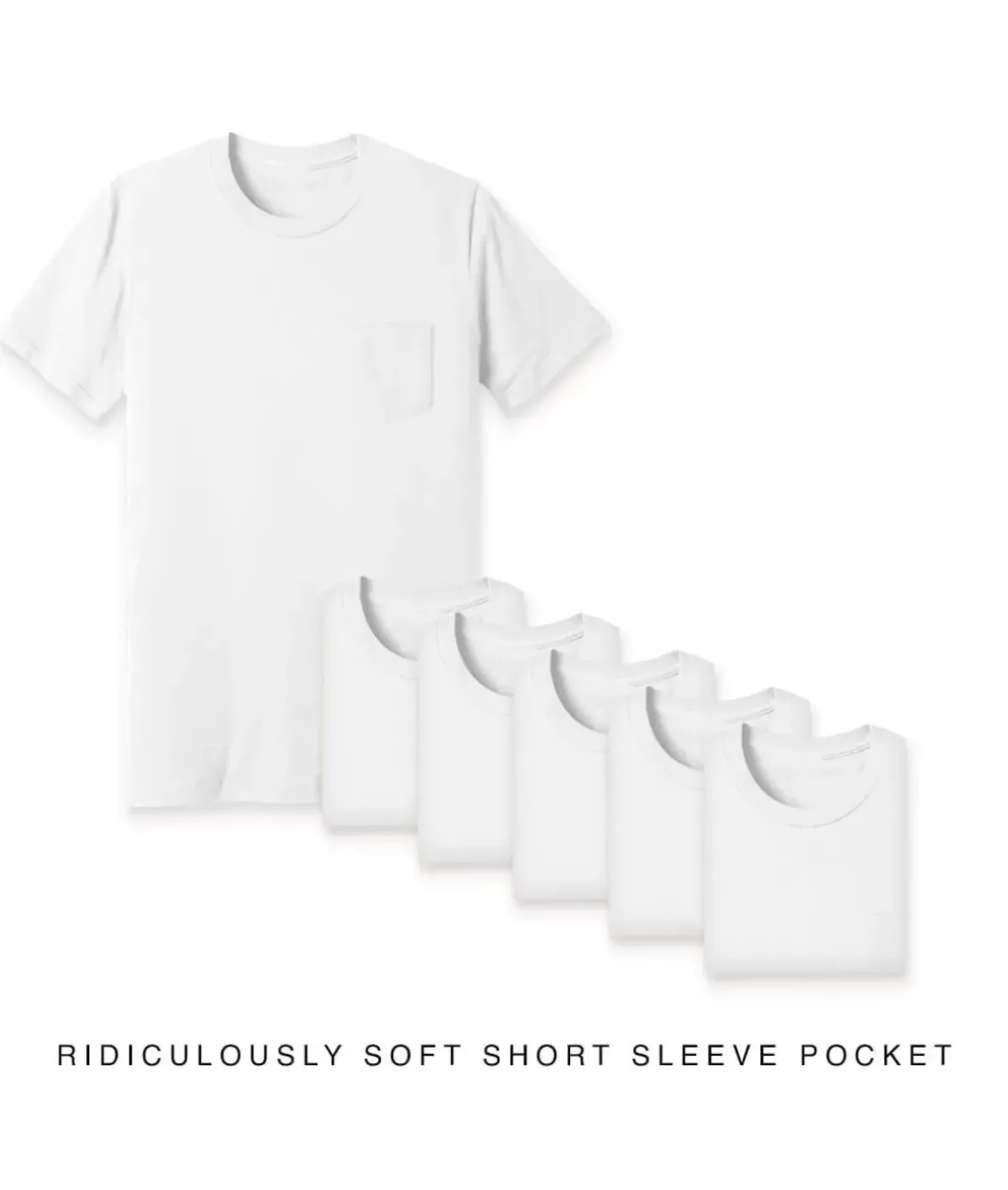 Men Nayked Apparel T-Shirt Packs>Men'S 6Pk Ridiculously Soft 100% Cotton Pocket T-Shirt