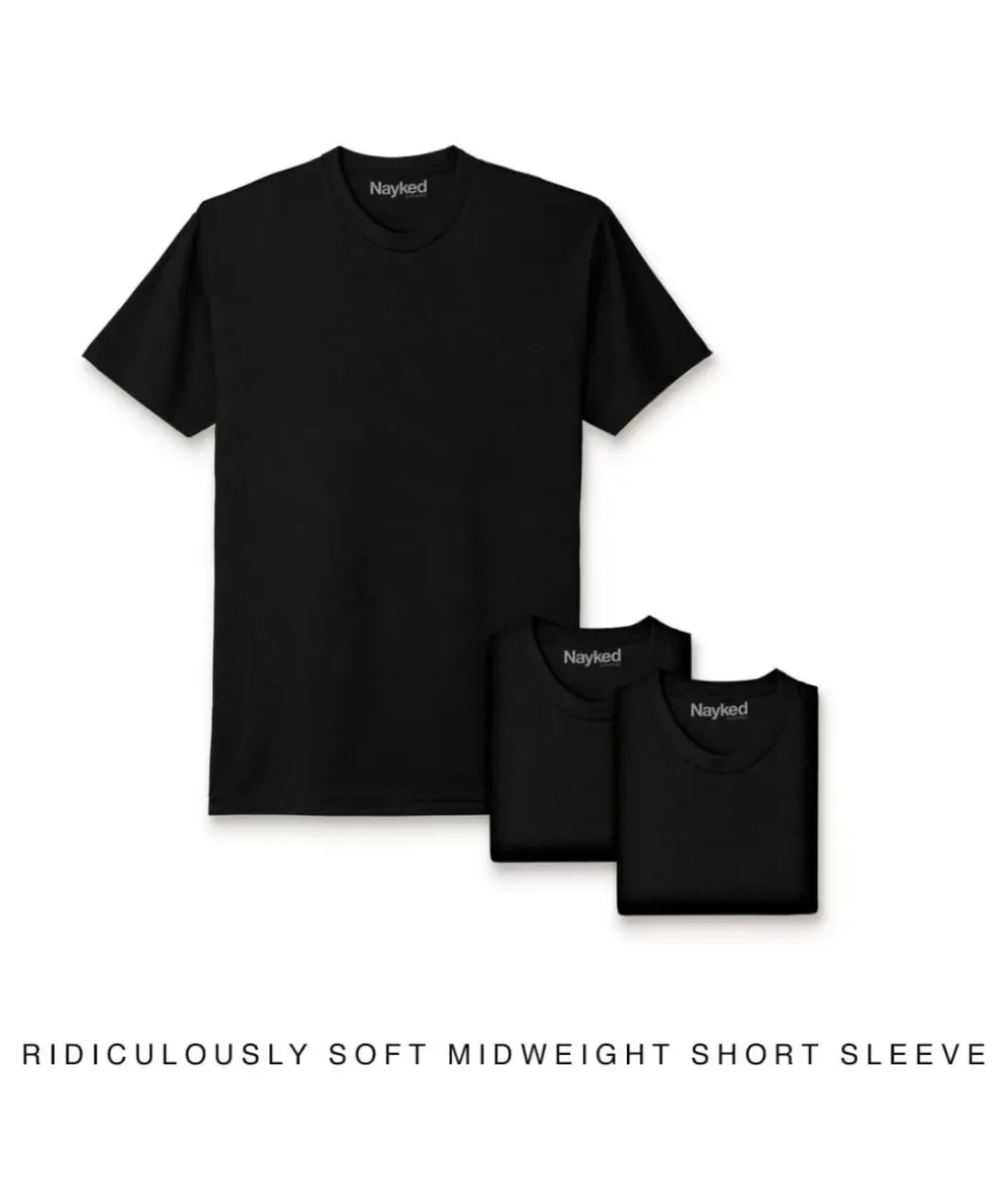 Men Nayked Apparel T-Shirts>Men'S 3Pk Ridiculously Soft Midweight Crew T-Shirt