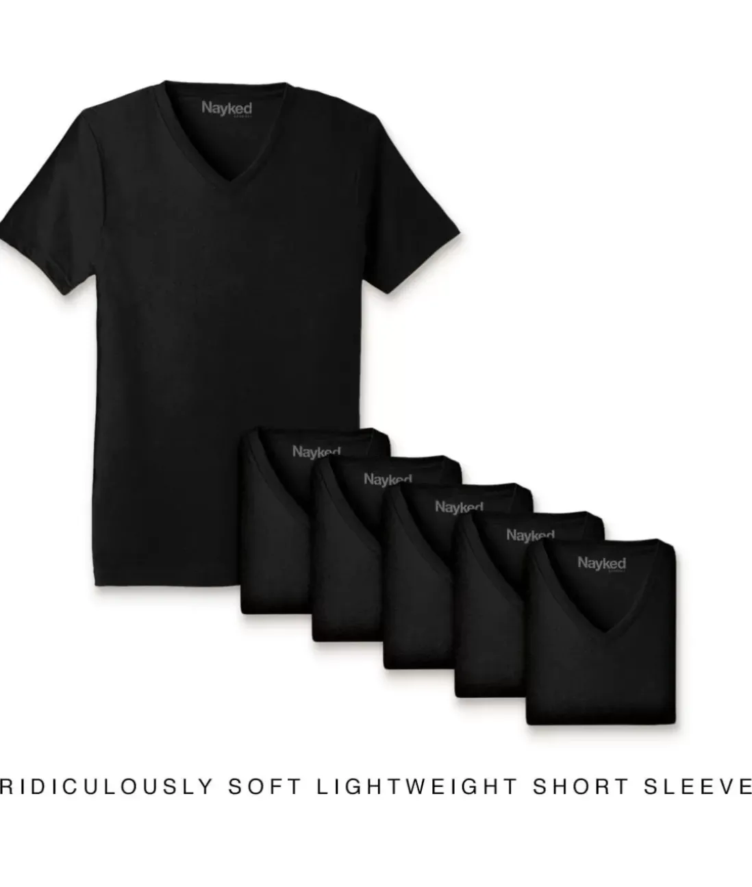 Men Nayked Apparel Shirts>Men'S 6Pk Ridiculously Soft Lightweight V-Neck T-Shirt
