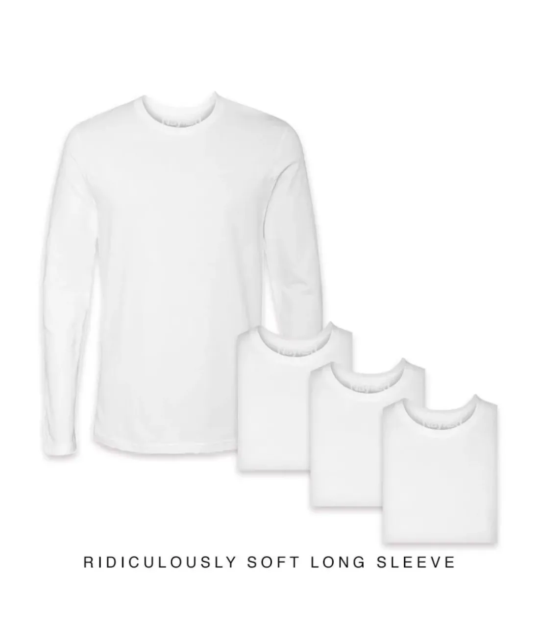 Men Nayked Apparel T-Shirts>Men'S 4Pk Ridiculously Soft Long Sleeve 100% Cotton T-Shirt