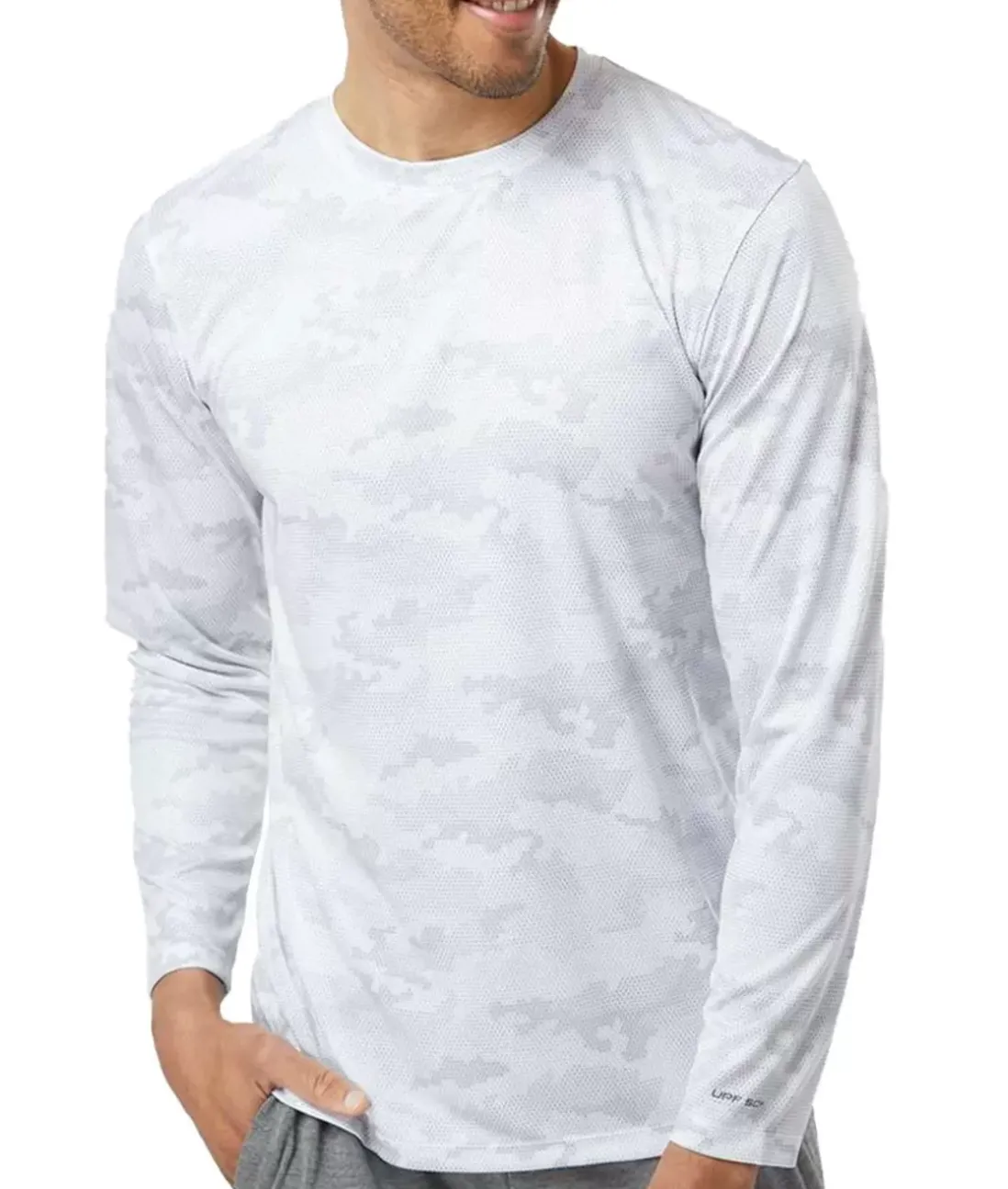 Men Nayked Apparel Swim>Men'S Pompano Performance Upf Camo Long Sleeve T-Shirt