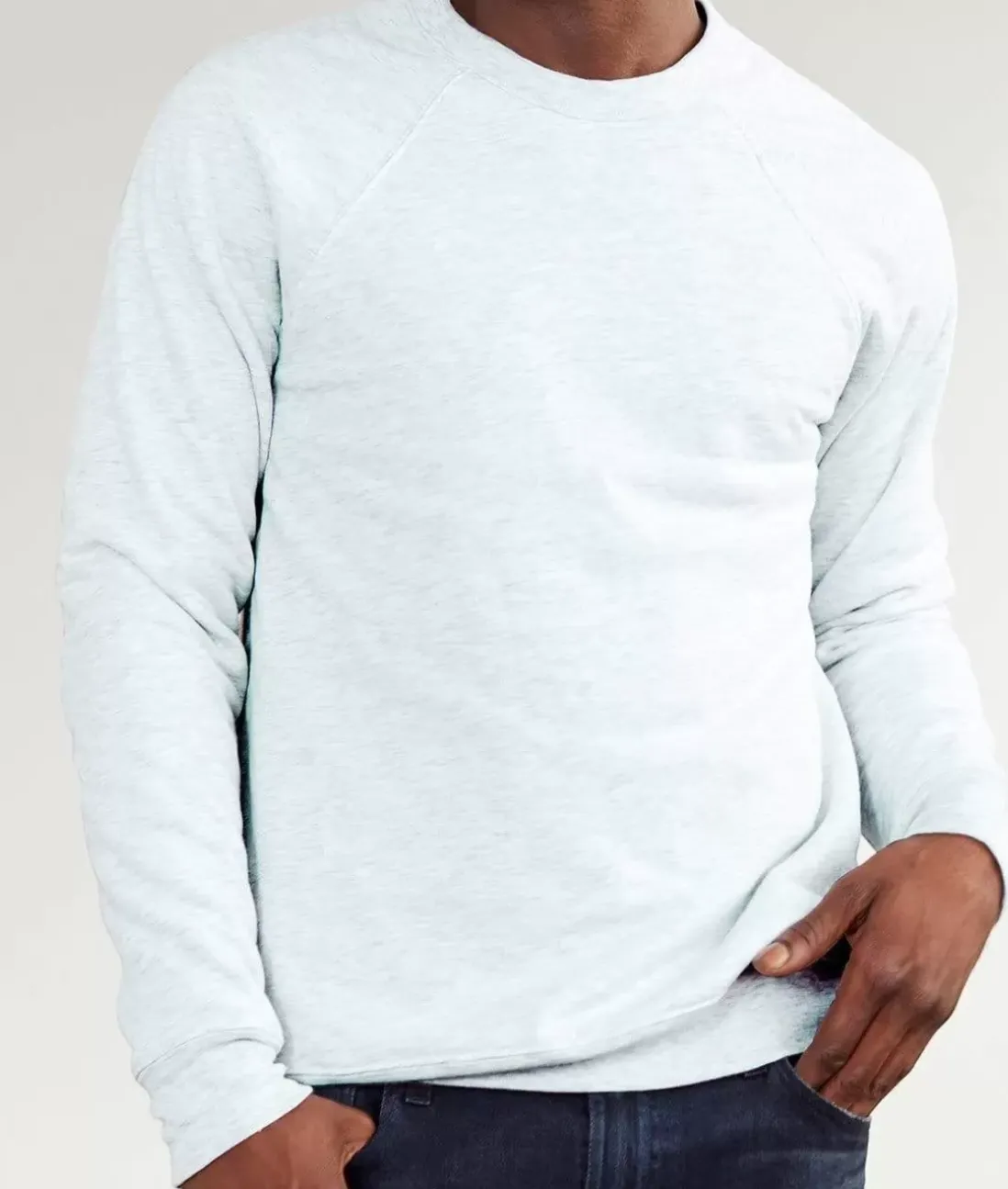 Men Nayked Apparel Shirts>Men'S Ridiculously Soft Lightweight Heathered Fleece Pullover Sweatshirt