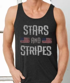 Men Nayked Apparel Swim>Men'S Ridiculously Soft Lightweight Graphic Tank | Stars & Stripes