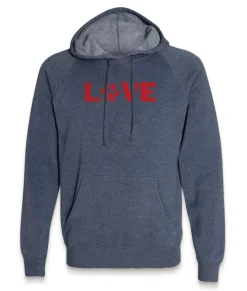 Men Nayked Apparel Hoodies & Sweatshirts>Men'S Ridiculously Soft Midweight Raglan Hooded Valentine'S Day Graphic Sweatshirt | Love My Pet