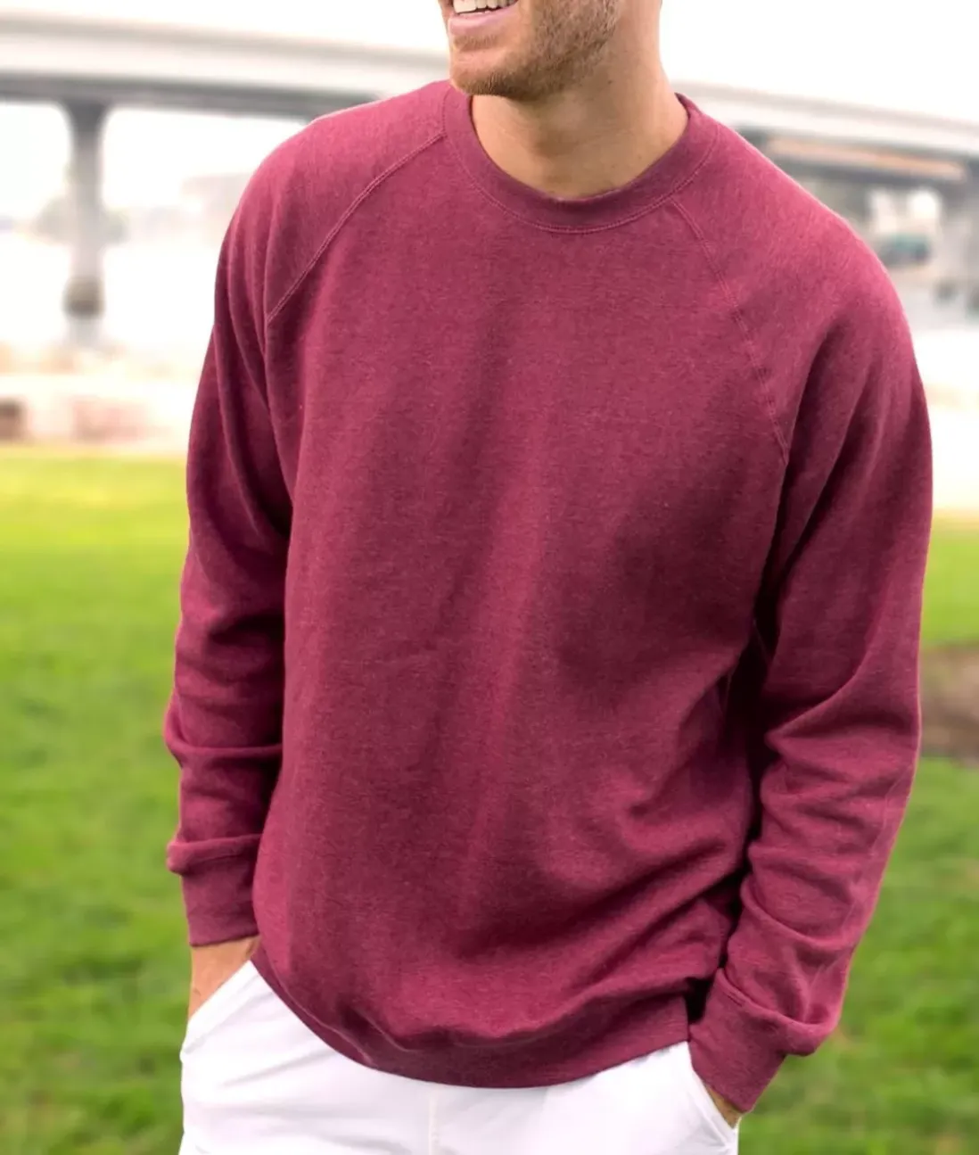 Men Nayked Apparel Workout Wear>Men'S Ridiculously Soft Midweight Raglan Pullover