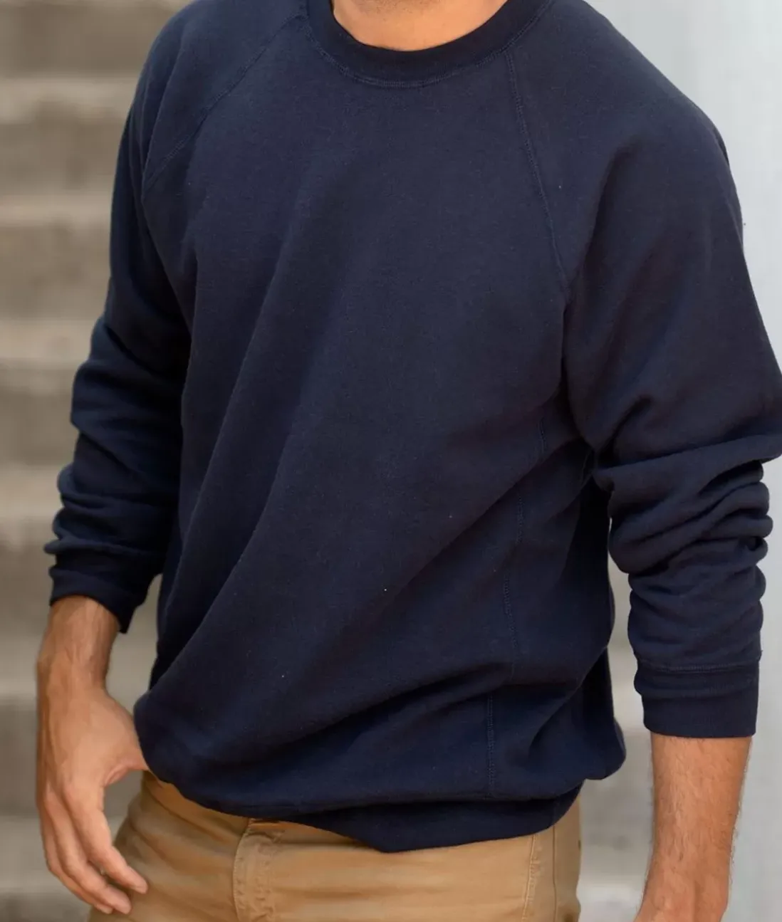 Men Nayked Apparel Workout Wear>Men'S Ridiculously Soft Midweight Raglan Pullover