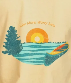 Men Nayked Apparel Shirts>Men'S Ridiculously Soft Midweight Graphic Tee | Lake More Worry Less