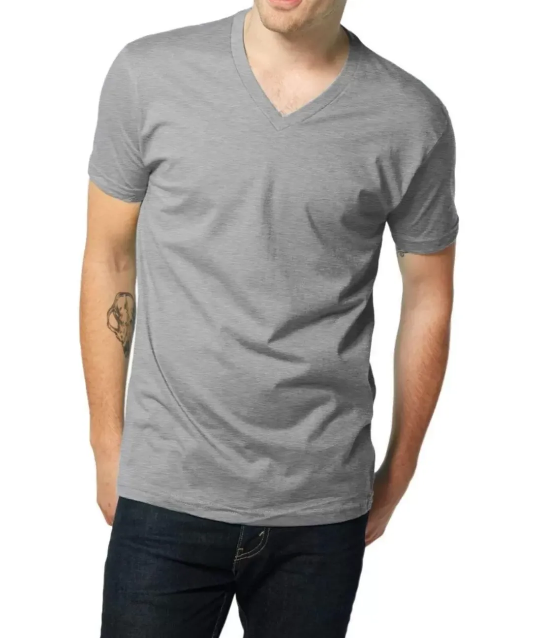 Men Nayked Apparel Shirts>Men'S Ridiculously Soft Short Sleeve V-Neck 100% Cotton Shirt