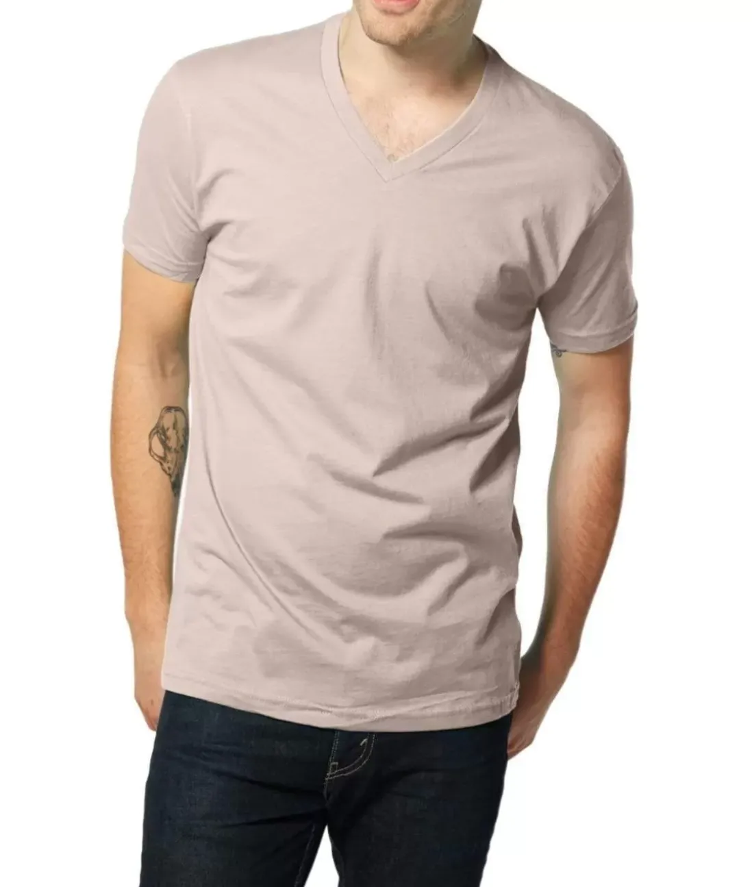Men Nayked Apparel Shirts>Men'S Ridiculously Soft Short Sleeve V-Neck 100% Cotton Shirt | Discontinued Colors