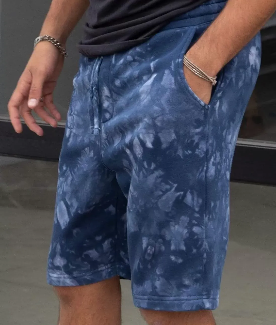 Men Nayked Apparel Bottoms>Men'S Tie Dye Fleece Shorts