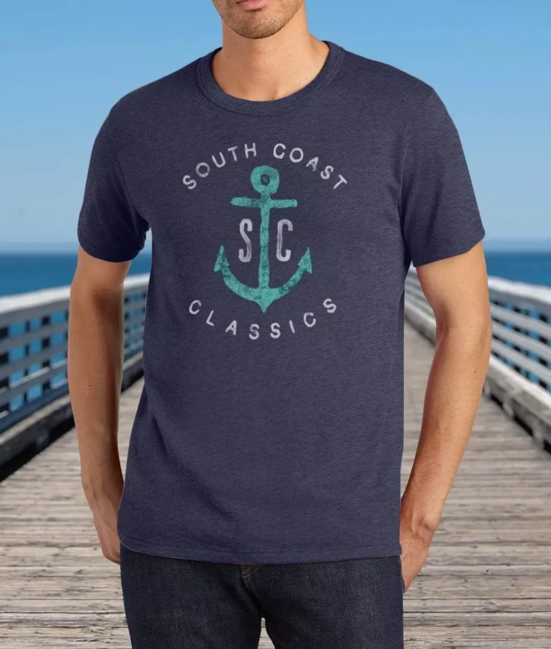 Men Nayked Apparel Shirts>Men'S Vintage Soft Cotton Poly Graphic T-Shirt | Sc Anchor