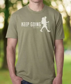 Men Nayked Apparel Shirts>Ridiculously Soft Crew Neck Graphic T-Shirt | Keep Going With Hiker