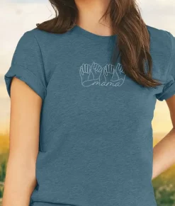 Women Nayked Apparel T-Shirts>Ridiculously Soft Heather Sueded Graphic Tee | Mama Signed