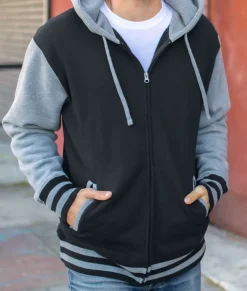 Women Nayked Apparel Hoodies & Sweatshirts>Varsity Full-Zip Hooded Fleece Jacket