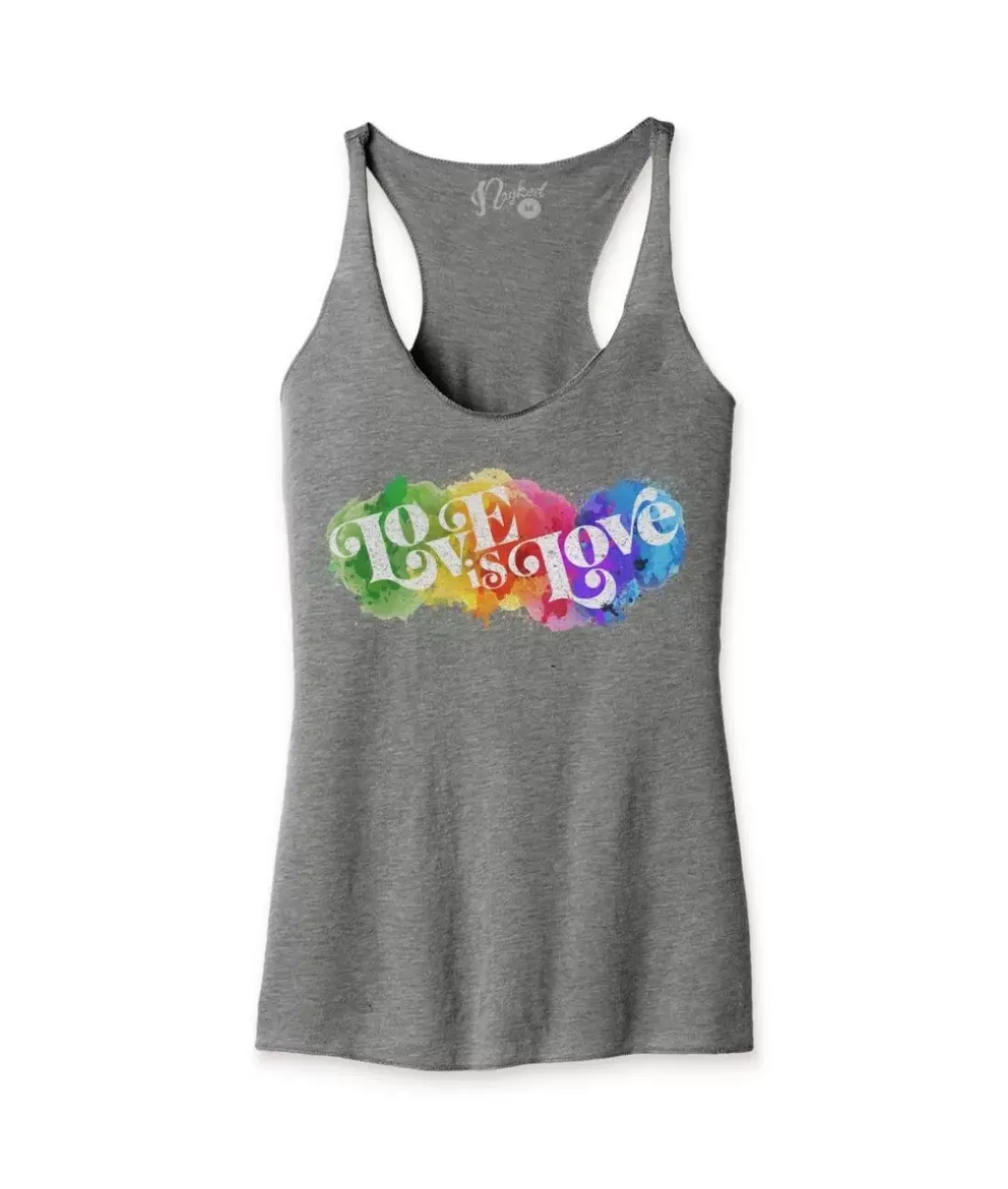 Women Nayked Apparel Tank Tops>Women'S Ridiculously Soft Lightweight Graphic Racerback Tank | Love Is Love