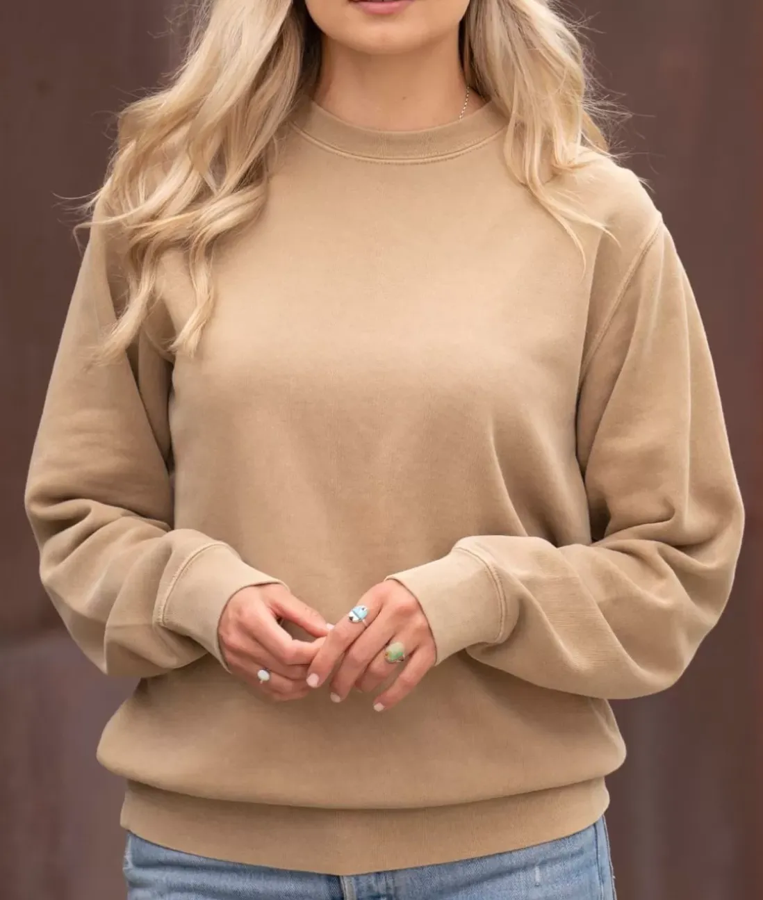 Women Nayked Apparel Tops>Women'S Ridiculously Soft Oversized Pigment-Dyed Sweatshirt