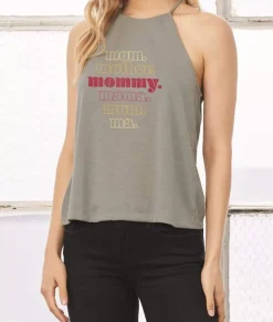 Women Nayked Apparel Tops>Women'S Ridiculously Soft High Neck Graphic Tank | Mommy