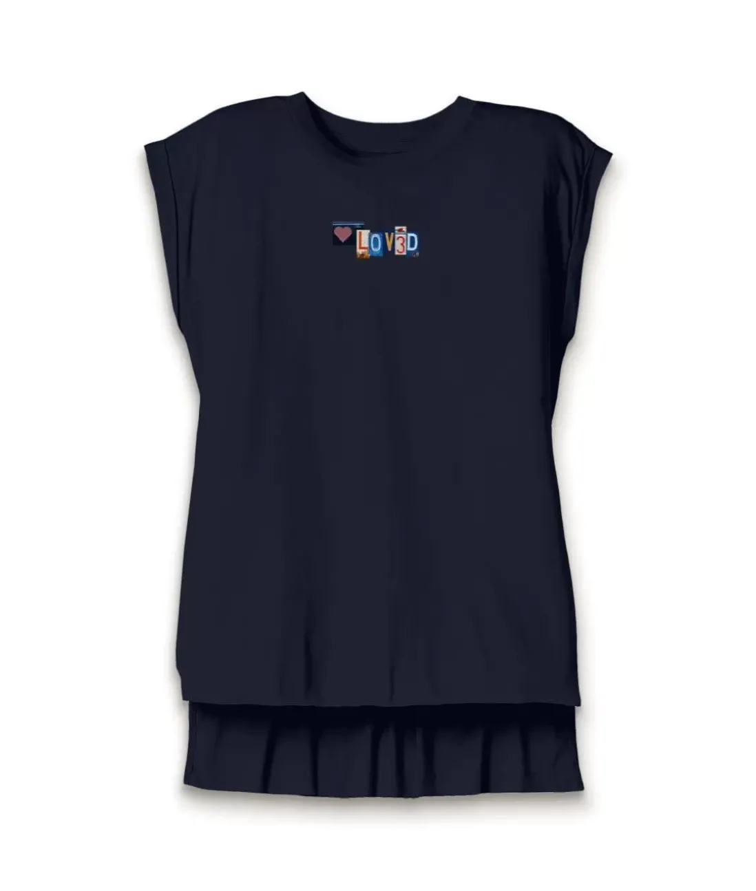 Women Nayked Apparel Tank Tops>Women'S Ridiculously Soft Flowy Rolled Cuff Muscle Graphic Tee | Loved