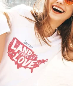 Women Nayked Apparel Tops>Women'S Ridiculously Soft Lightweight Graphic Tee | Land That I Love