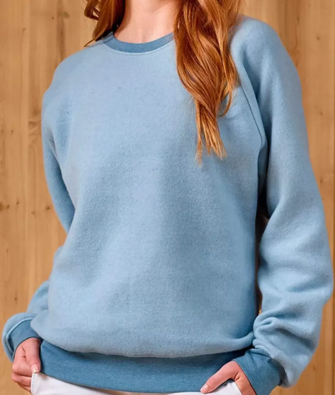 Women Nayked Apparel Hoodies & Sweatshirts>Women'S Ridiculously Soft Inside Out Crew Neck Pullover Sweatshirt