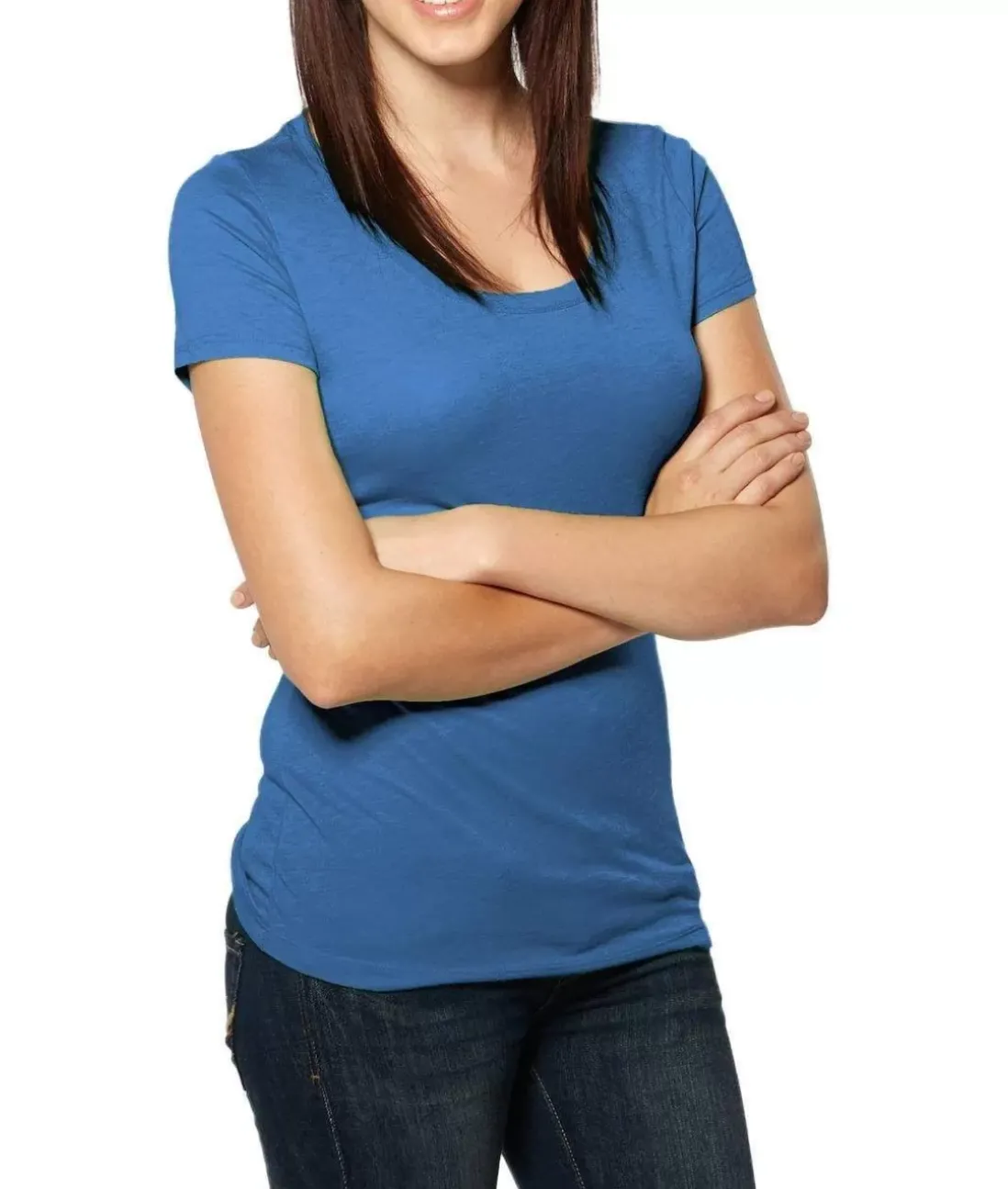 Women Nayked Apparel Tops>Women'S Ridiculously Soft Lightweight Deep Scoop-Neck T-Shirt
