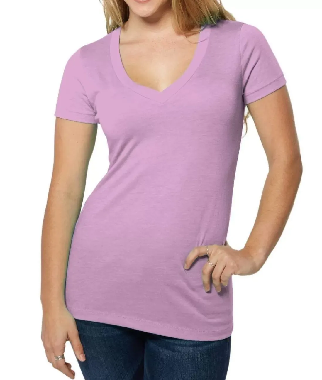 Women Nayked Apparel T-Shirts>Women'S Ridiculously Soft Lightweight V-Neck T-Shirt