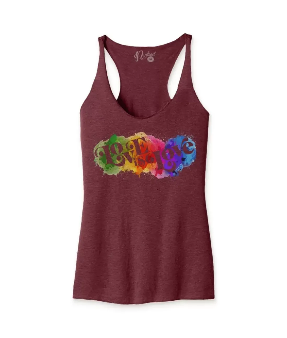Women Nayked Apparel Tops>Women'S Ridiculously Soft Lightweight Graphic Racerback Tank | Love Is Love