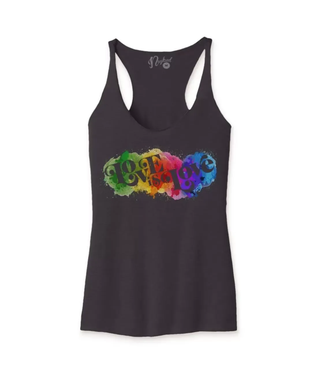 Women Nayked Apparel Tops>Women'S Ridiculously Soft Lightweight Graphic Racerback Tank | Love Is Love