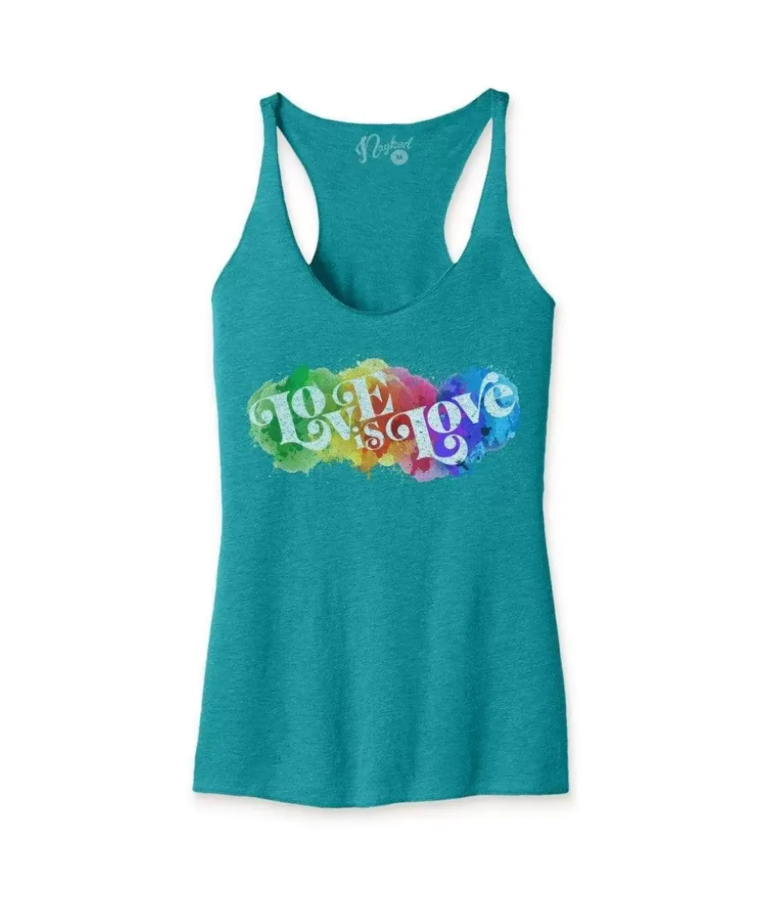 Women Nayked Apparel Tops>Women'S Ridiculously Soft Lightweight Graphic Racerback Tank | Love Is Love