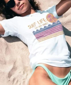 Women Nayked Apparel Tops>Women'S Ridiculously Soft 100% Cotton Graphic Tee | Surf Life