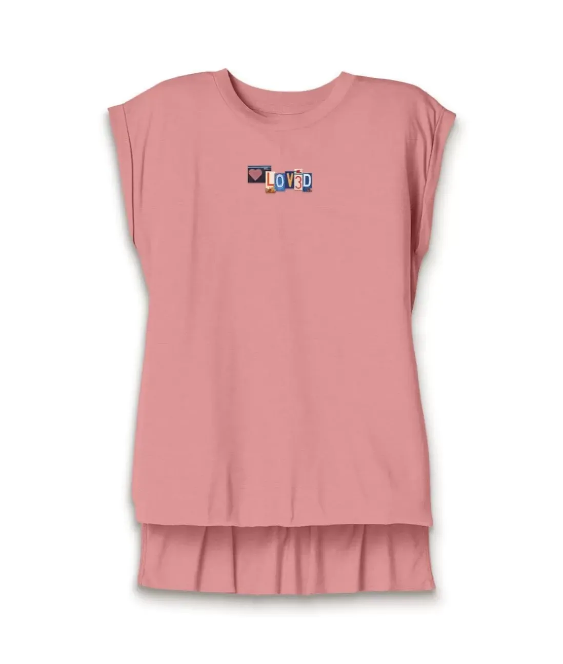 Women Nayked Apparel T-Shirts>Women'S Ridiculously Soft Flowy Rolled Cuff Muscle Graphic Tee | Loved