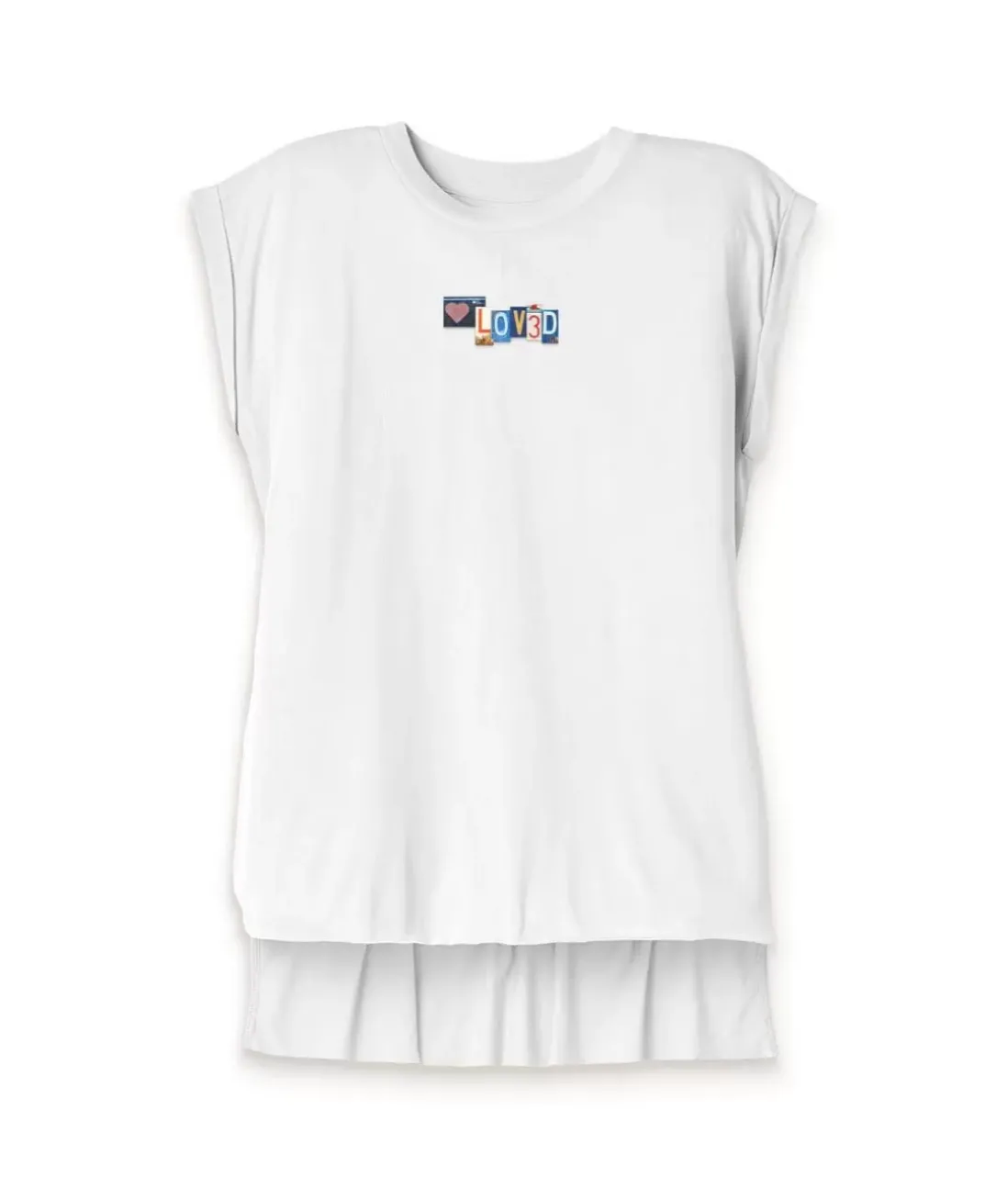 Women Nayked Apparel T-Shirts>Women'S Ridiculously Soft Flowy Rolled Cuff Muscle Graphic Tee | Loved